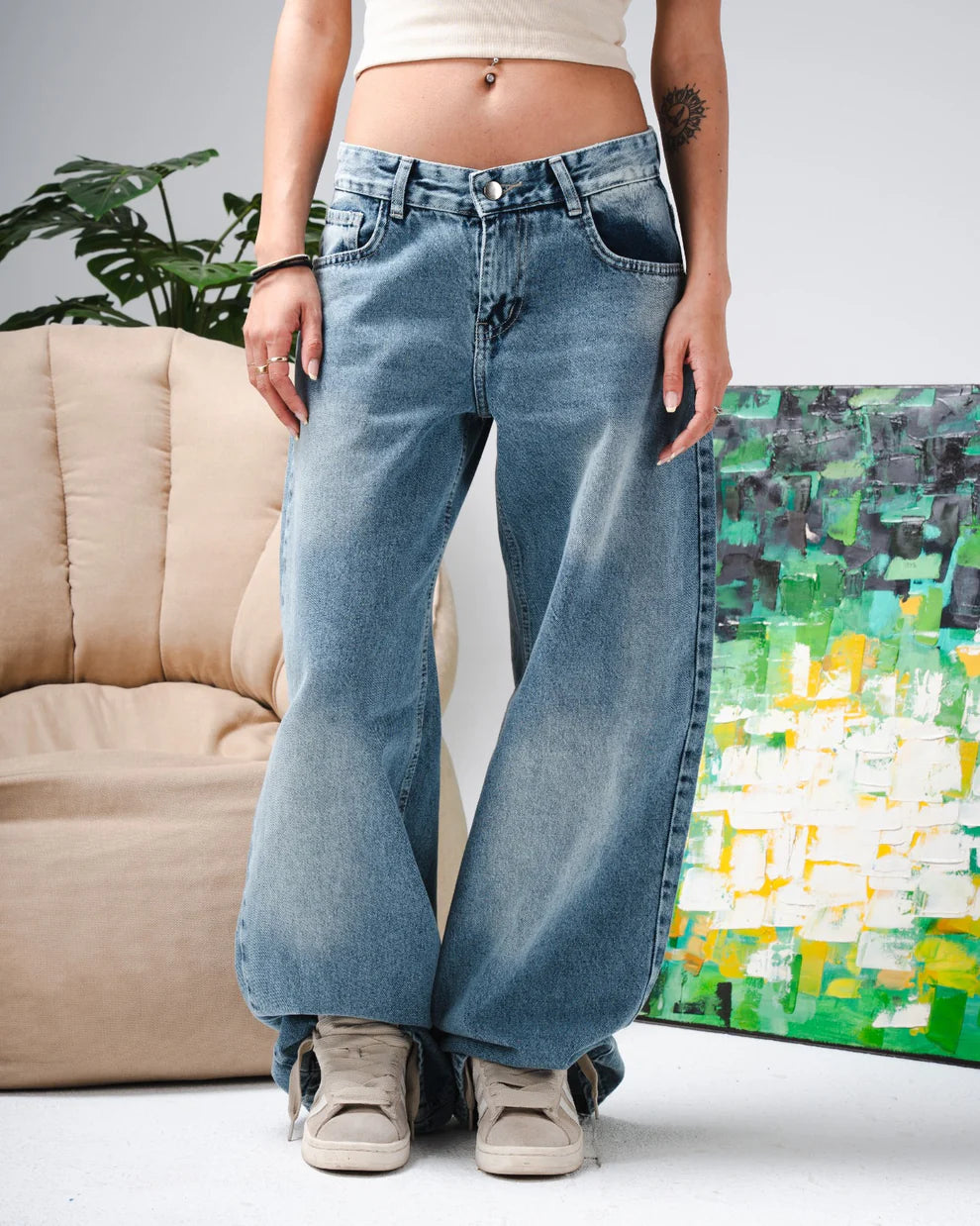 Frenchee Low Waist Baggy Jeans