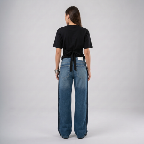 Eighties Short Sleeve Back-Tie Top