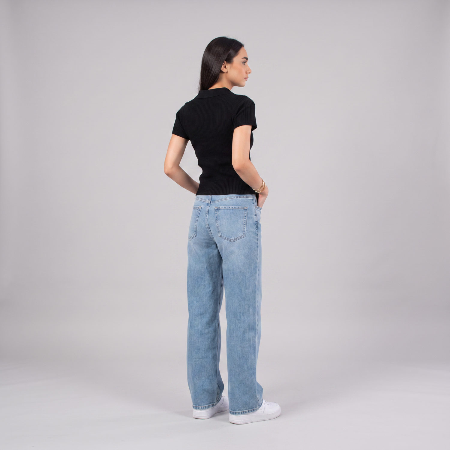 Bare And Blank Knitted Top