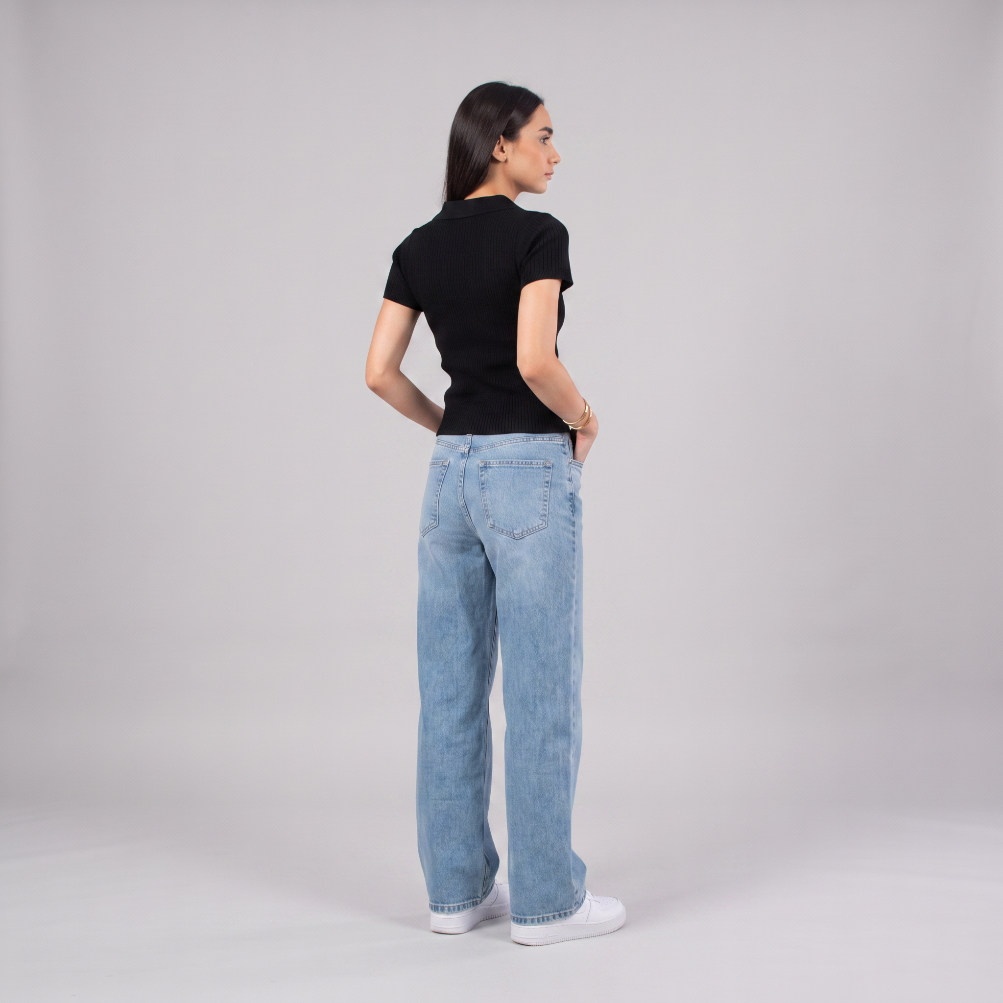 Bare And Blank Knitted Top