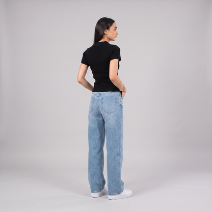 Bare And Blank Knitted Top
