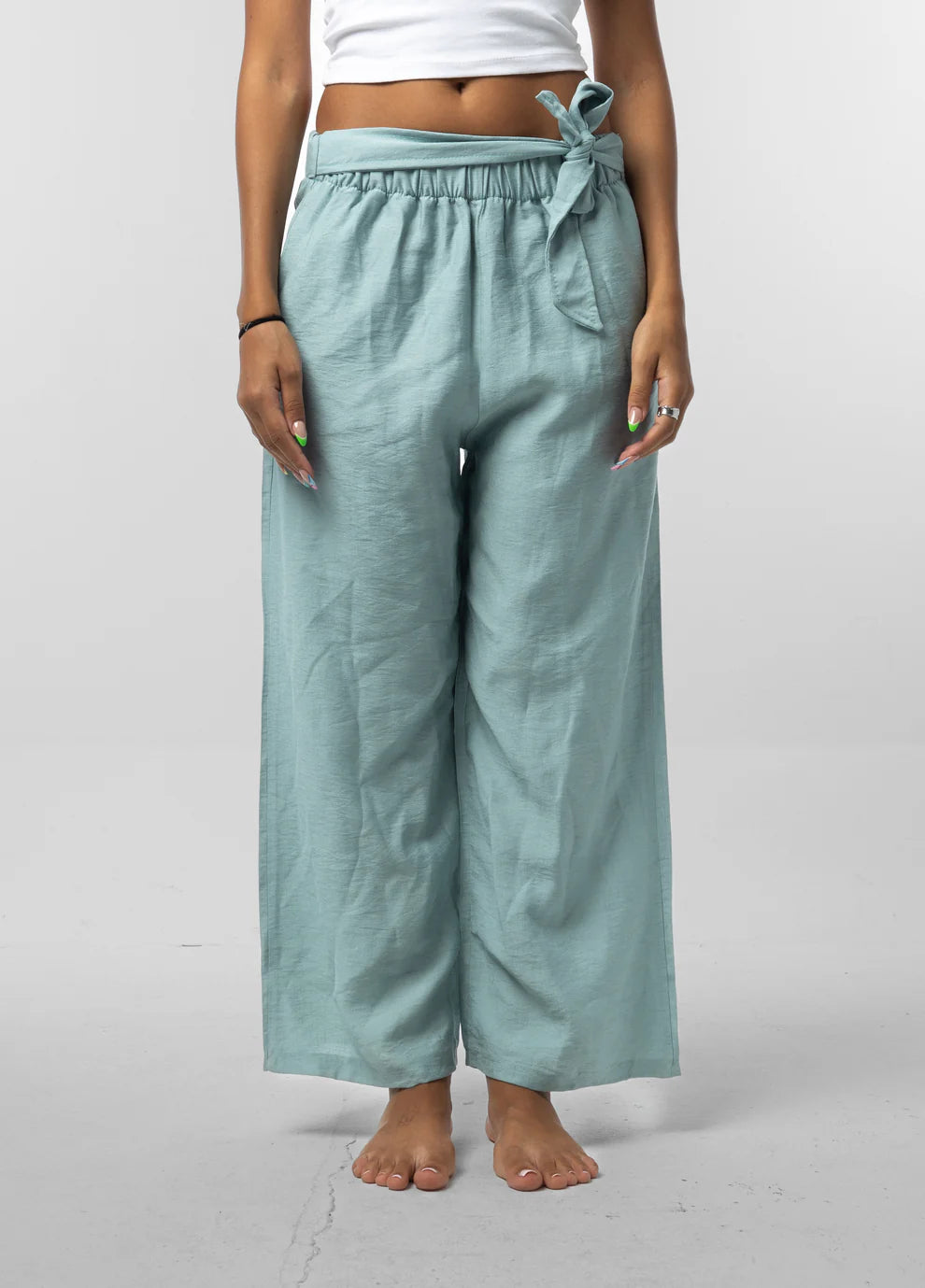 Frenchee Bow Linen Pants